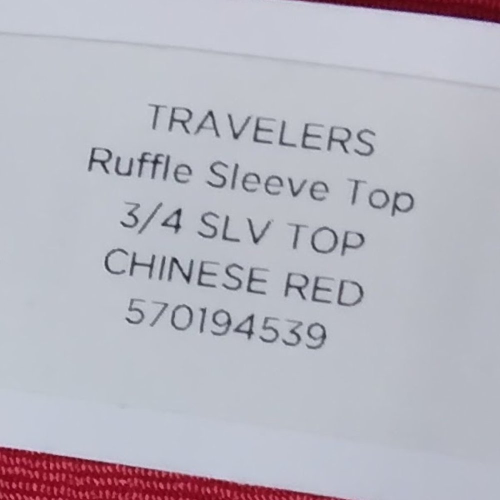 Chico's Red Ruffle Sleeve Blouse - Picture 8 of 9